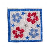 Нашивка Цветы, синий  3*3 см (Польша)