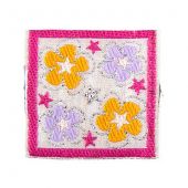 Нашивка Цветы, малиновый  3*3 см (Польша)