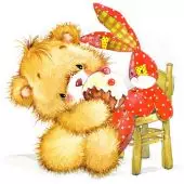 Вышивка 1803 - Неразлучные друзья (канва с рисунком)