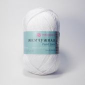 Пряжа Пехорка Жемчужная, 100гр/425, 001 белый