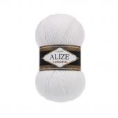 Пряжа Alize Lanagold 240, 100гр/240м, 55 белый
