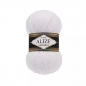 Пряжа Alize Lanagold 240, 100гр/240м, 55 белый
