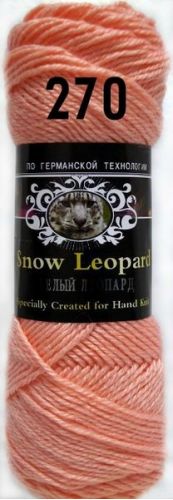 Пряжа Белый Леопард, 100гр/180м, 270 персик