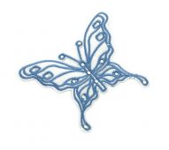 1432В бабочка голубая 6х8 см Термоаппликация