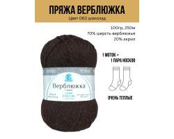 Пряжа Верблюжка, цвет 063 шоколад