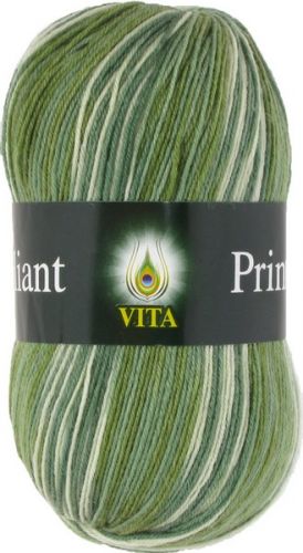 Пряжа Brilliant Print, цвет зеленый (код 2603), Vita(Вита)
