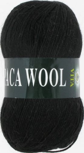 Пряжа Alpaca Wool, цвет черный (код 2952), Vita(Вита)