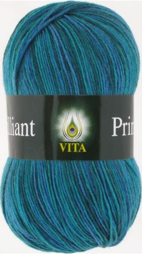 Пряжа Brilliant Print, цвет изумрудный (код 2604), Vita(Вита)