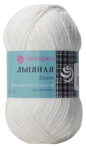 Пряжа Льняная, цвет 001 белый
