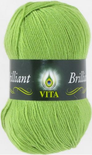 Пряжа Brilliant, цвет свежая зелень (код 5110), Vita(Вита)