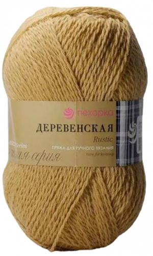 Пряжа Деревенская (100% шерсть), цвет лама (337), Пехорка