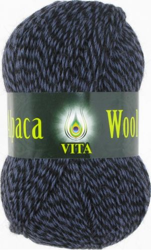 Пряжа Alpaca Wool, цвет черно-синий (код 2989), Vita(Вита)