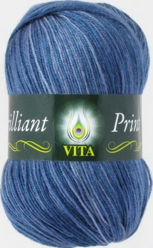 Пряжа Brilliant Print, цвет синий (код 2617), Vita(Вита)