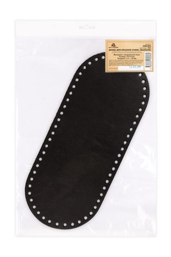 Донце из натуральной кожи  для вязаной сумки, овальное  13см , цвет коричневый (ZSK-001)