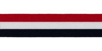 Тесьма декоративная "BLITZ" лампасная 25мм — 01 т.синий/белый/красный