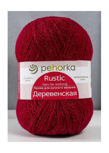 Пряжа Деревенская (100% шерс... — 007 бордо