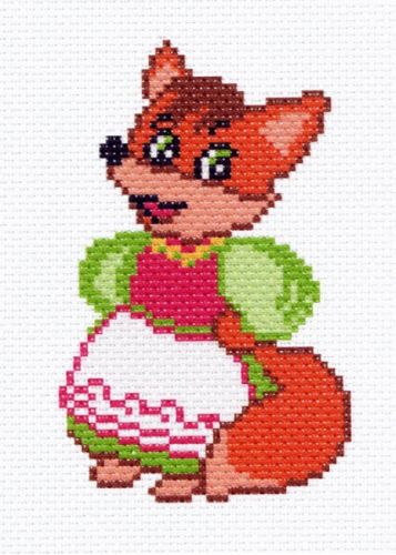 Вышивка 0012 - Лисичка (канва с рисунком)