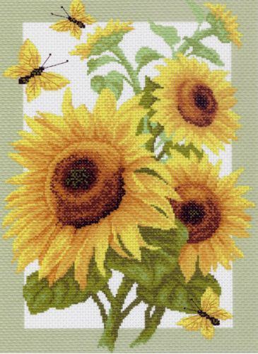 Вышивка 0503 - Подсолнухи (канва с рисунком)