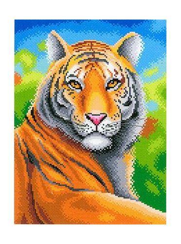 Ткань с рисунком СК-067 "Царственный тигр"