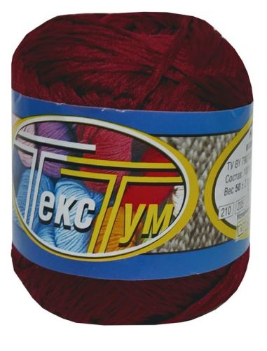 Пряжа ТексТум (носочная добавка) 50гр, цвет бордовый