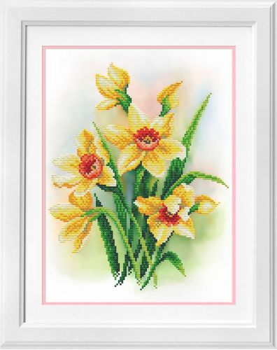 Ткань с рисунком СК-054 "Чудные нарциссы"