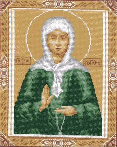 Ткань с рисунком Иконы 0722-1 Г - Св.Матрона (Матренин посад)