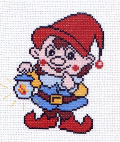 Вышивка 0276 - Гномик (канва с рисунком)