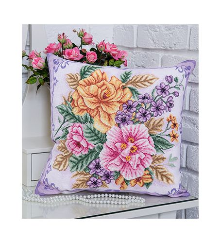 Вышивка PD-1694 Подушка Распустились цветы (Подушка) (Panna)