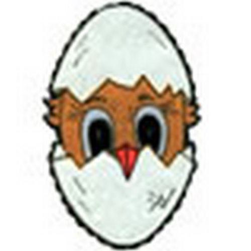 Термоаппликации 1-24 цыпленок в скорлупе 8.5х5.5 см, термоаппликация