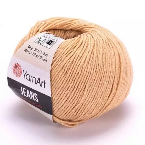 Пряжа YarnArt Jeans, 50гр/160м, 07 бежевый