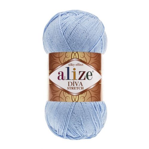 пряжа Alize Diva Stretch, 100гр/400м, 350 св.голубой