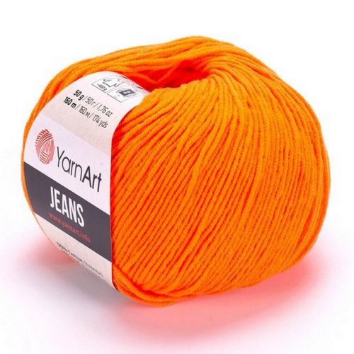 Пряжа YarnArt Jeans, 50гр/160м, 77 апельсин Пряжа YarnArt Jeans, 50гр/160м, 77 апельсин