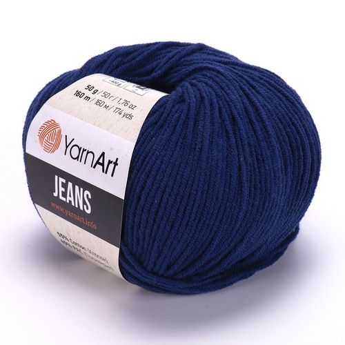 Пряжа YarnArt Jeans, 50гр/160м, 54 синий темный