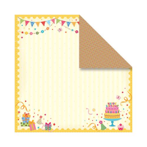 PSW Бумага для скрапбукинга двухсторонняя "День рождения" (230)14_018