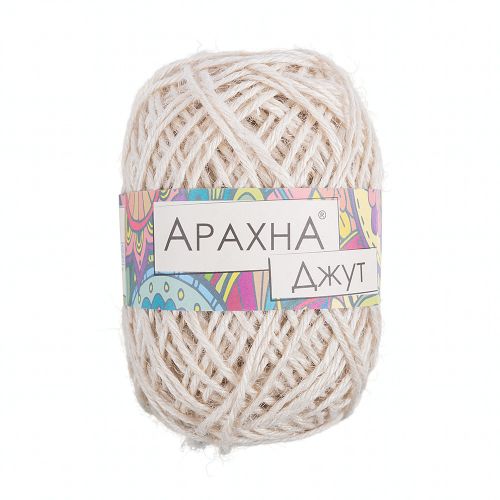 Пряжа Арахна Джут, 100гр/90м, белый (001)