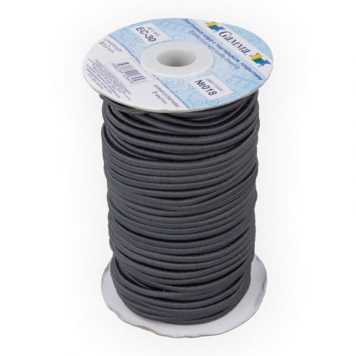 Шнур "Gamma" 3 мм EC-30 эластичный цвет 018 т.серый