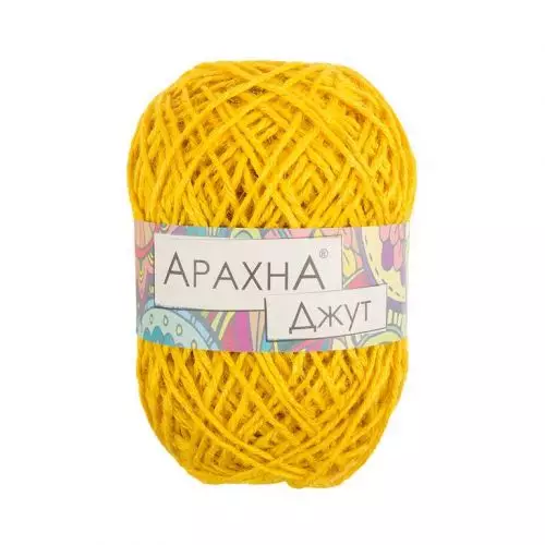 Пряжа Арахна Джут, 100гр/90м, желтый (014)