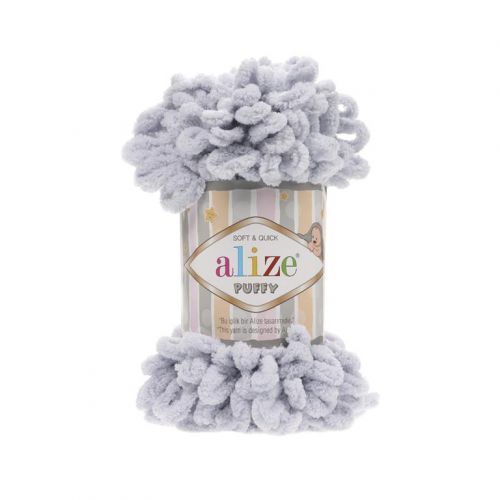 Пряжа Alize Puffy, 100гр/9,2м, 416 серый