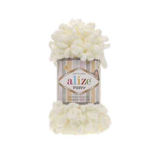 Пряжа Alize Puffy, 100гр/9,2м, 62 молочный