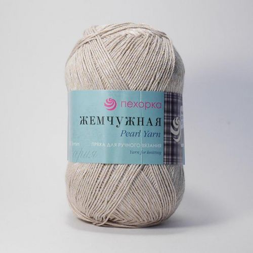 Пряжа Пехорка Жемчужная, 100гр/425, 043 суровый лен