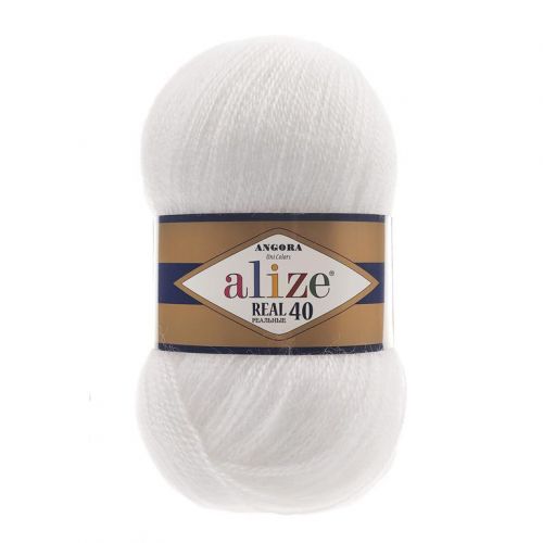 Пряжа Alize Angora Real 40, 100гр/480м, 55 белый Пряжа Alize Angora Real 40, 100гр/480м, 55 белый