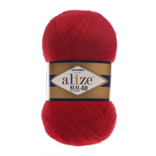 Пряжа Alize Angora Real 40, 100гр/480м, 56 красный Пряжа Alize Angora Real 40, 100гр/480м, 56 красный