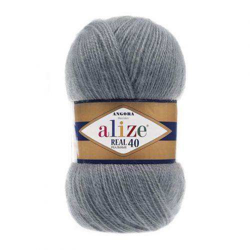 Пряжа Alize Angora Real 40, 100гр/480м, 87 серый средний