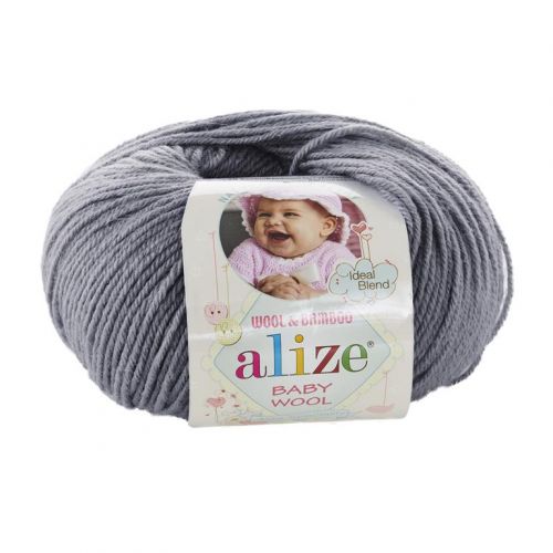 Пряжа Alize Baby wool, 50гр/175м, 119 серый Пряжа Alize Baby wool, 50гр/175м, 119 серый