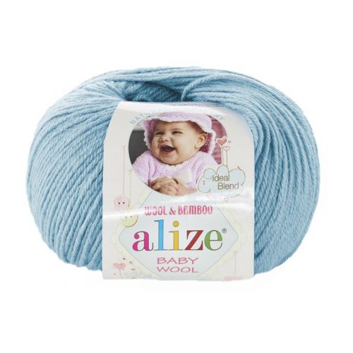 Пряжа Alize Baby wool, 50гр/175м, 128 морская волна