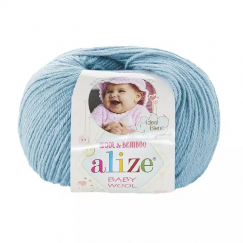 Пряжа Alize Baby wool, 50гр/175м, 128 морская волна