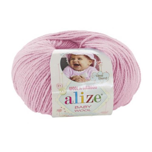 Пряжа Alize Baby wool, 50гр/175м, 185 светло-розовый