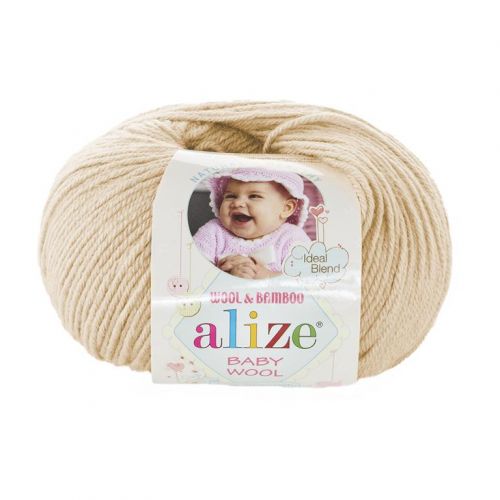 Пряжа Alize Baby wool, 50гр/175м, 310 медовый Пряжа Alize Baby wool, 50гр/175м, 310 медовый