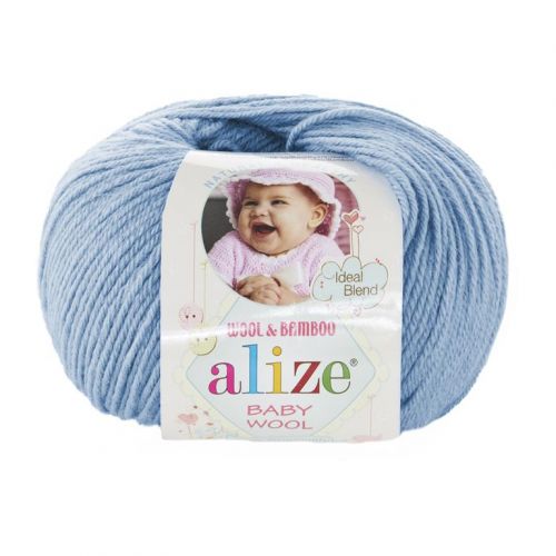 Пряжа Alize Baby wool, 50гр/175м, 350 св.голубой
