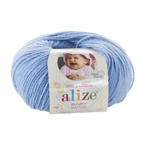 Пряжа Alize Baby wool, 50гр/175м, 40 голубой